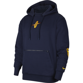 NIKE NBA GOLDEN STATE WARRIORS COURTSIDE CITY EDITION PULLOVER HOODIE COLLEGE NAVY