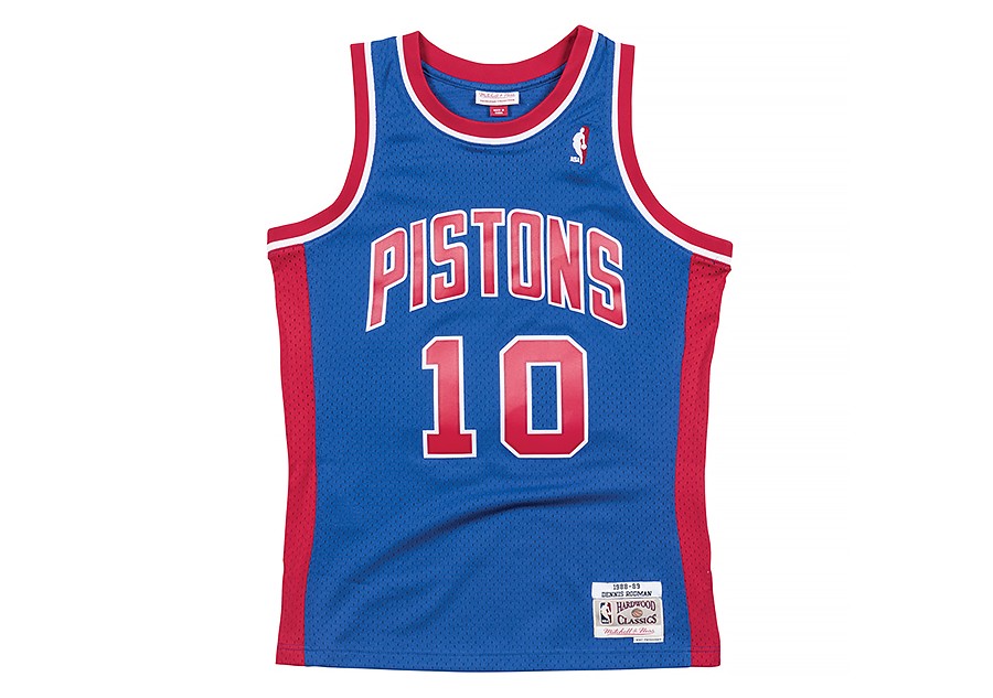NEW Detroit Pistons #10 Dennis Rodman Retro Swingman Basketball Jersey Blue 